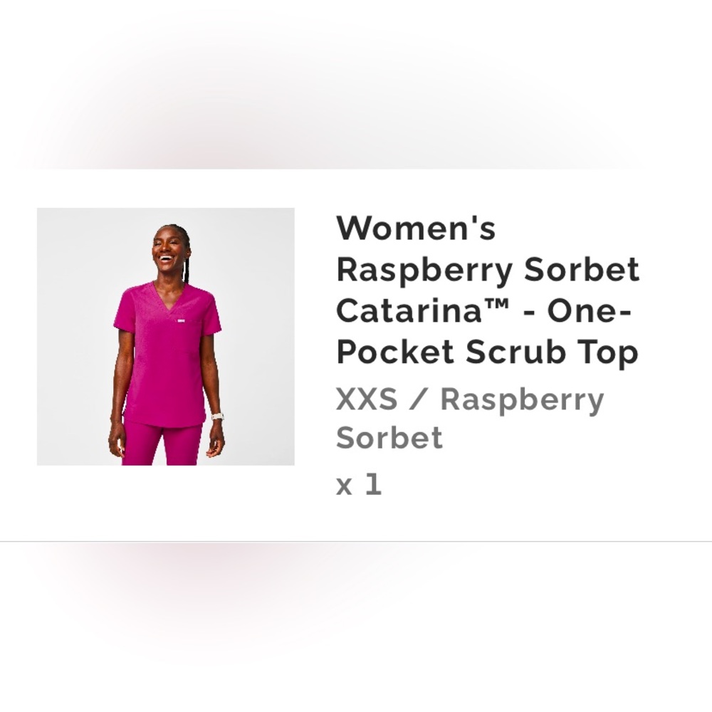 Figs Women’s Raspberry Sorbet Catarina Scrub Top, XXS